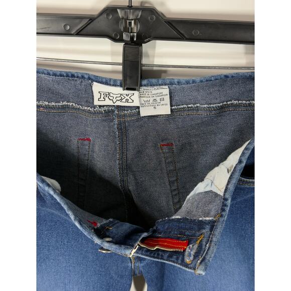 VTG Fox Racing Jeans Casual Y2K Super Low Rise Preppy Motocross Womens Size 5 - Picture 2 of 13